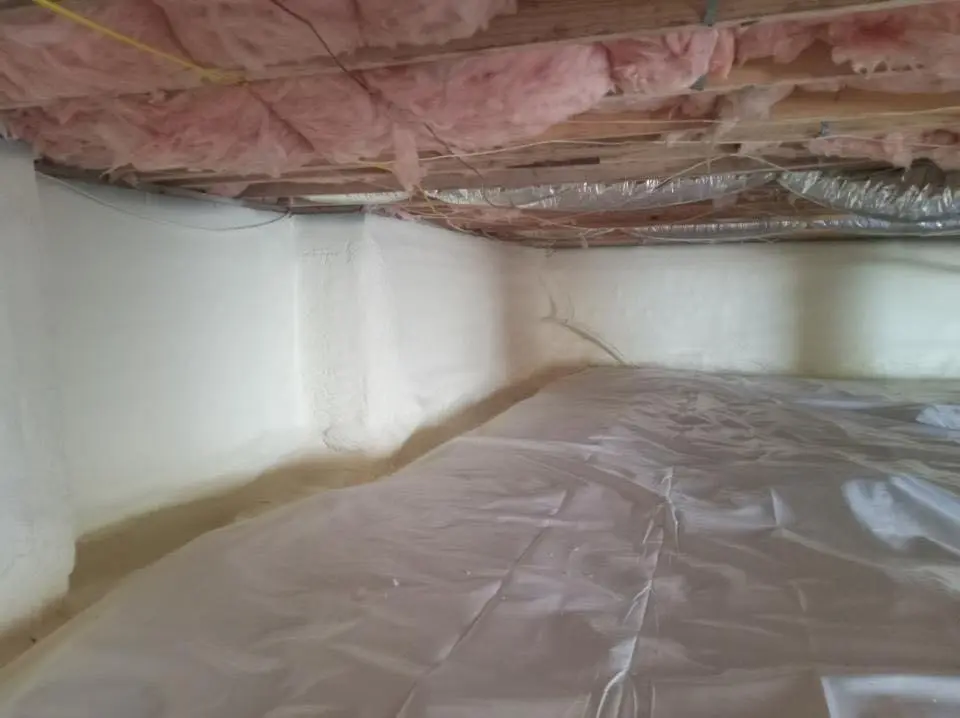 Crawl space encapsulation with closed-cell spray foam for Attic Insulation in West Ocean City
